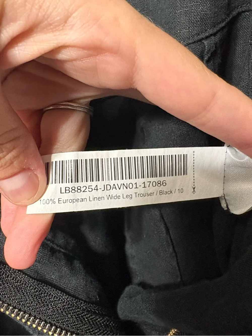 Quince Black 100% European Linen Wide Leg Trousers